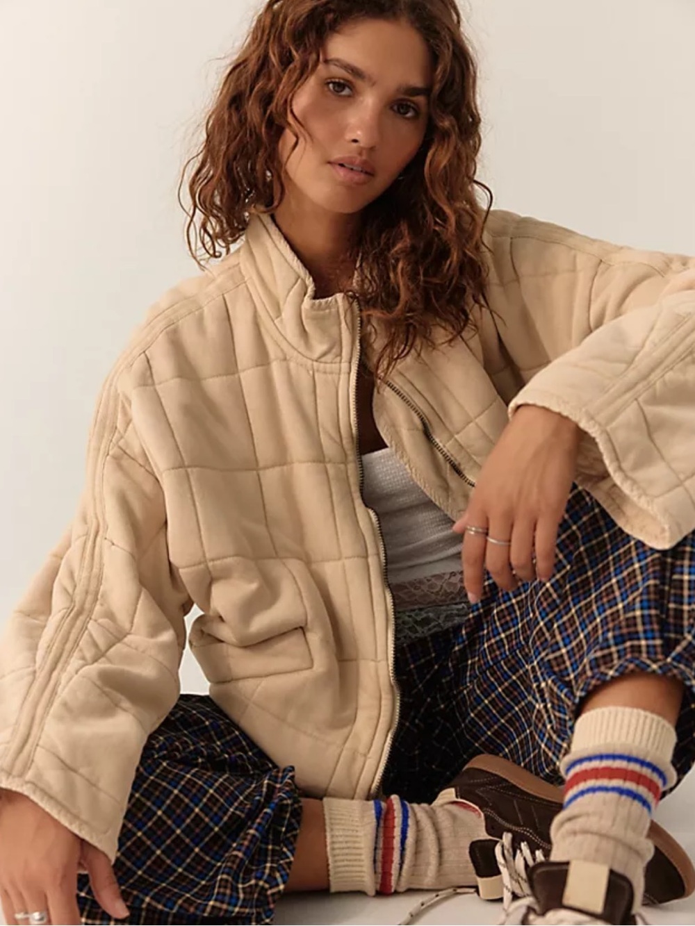 Free People Dolman Quilted Knit Jacket